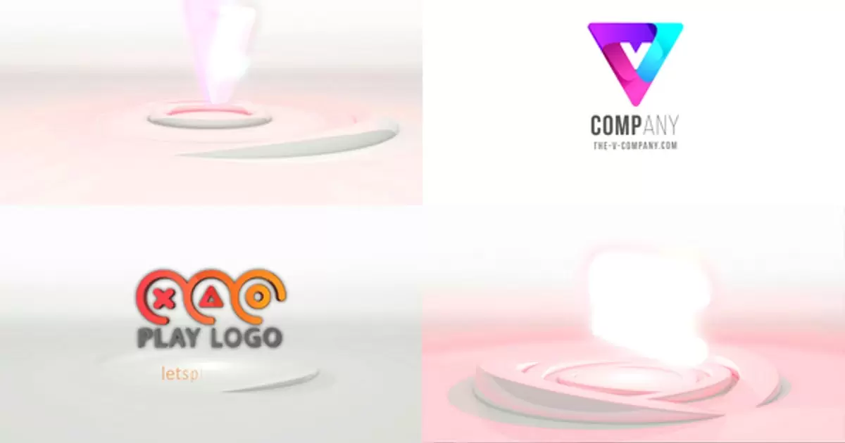带有3D波浪的简单徽标AE模版Simple Logo With 3D Wave