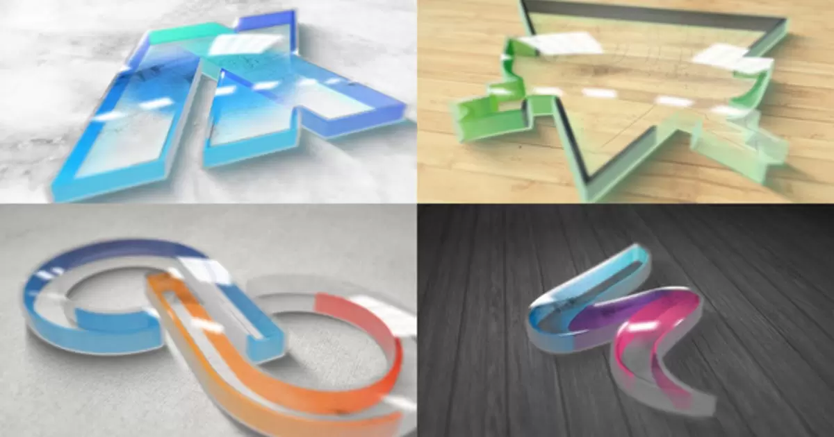 Perspex塑料质感logo徽标显示AE模版Perspex Plastic Logo Reveal