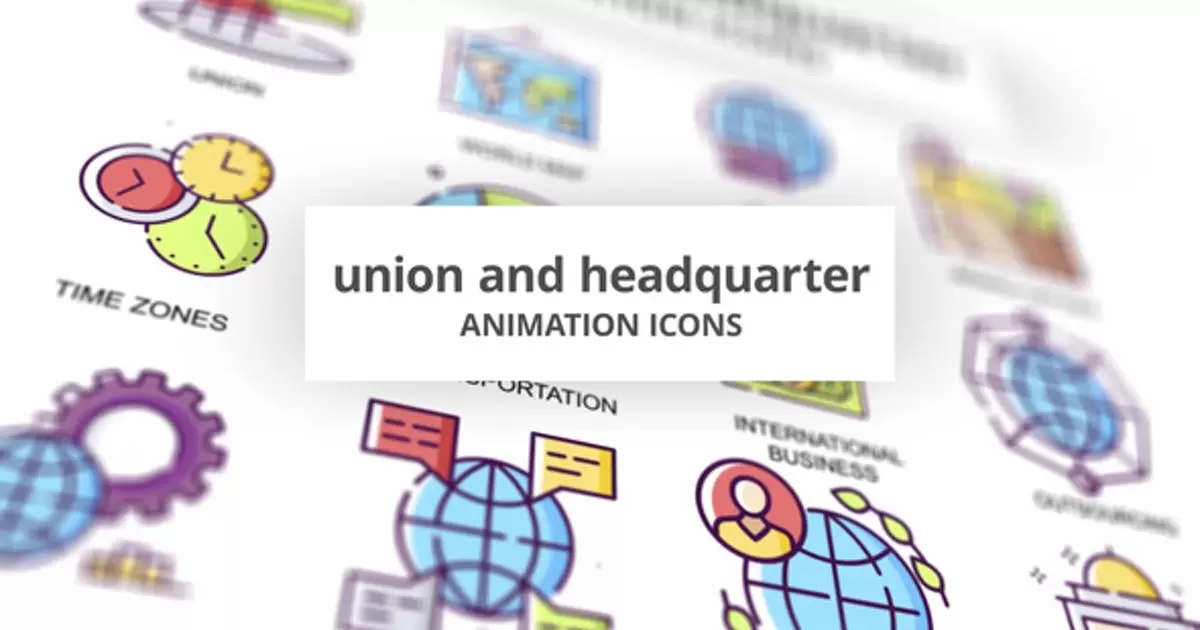 缩略图联合和总部-MG动画图标AE模版Union & Headquarter – Animation Icons