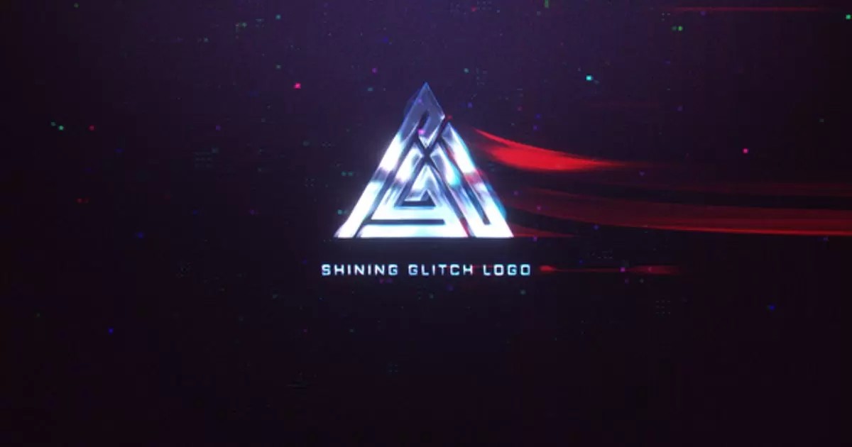 闪亮的小故障标志AE模版Shining Glitch Logo