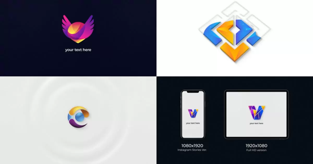 抽象标志logo揭示AE模版Abstract Logo Reveal
