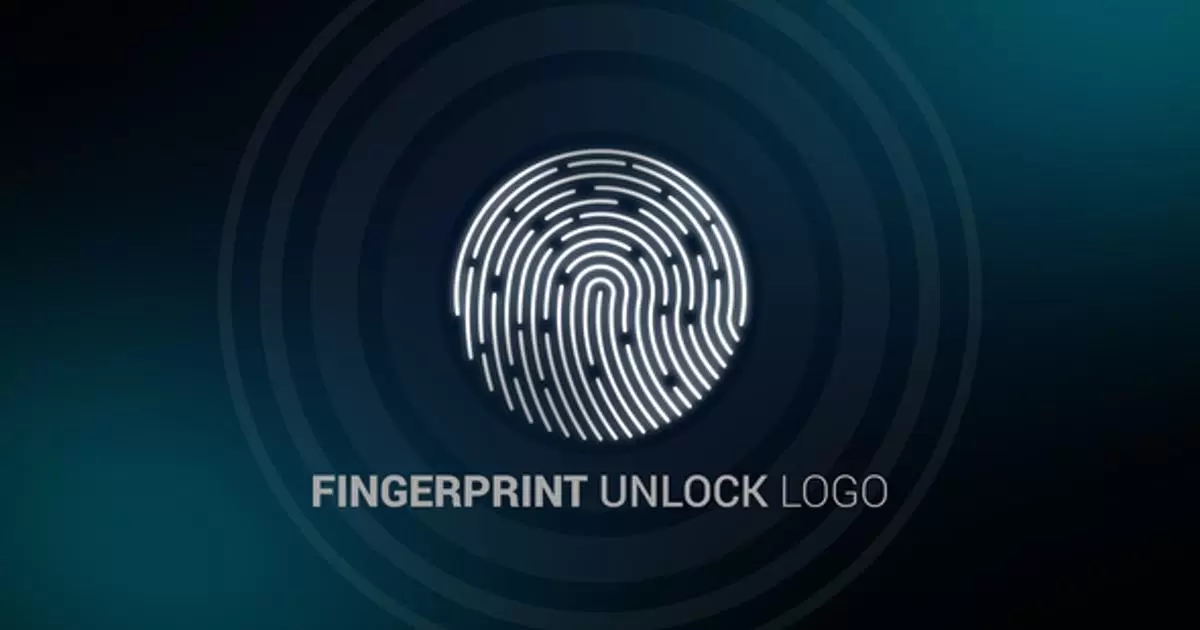 指纹解锁logo标志AE模版Fingerprint Unlock Logo