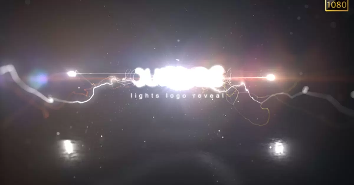 镭射logo灯光标志显露AE模版Lights Logo Reveal