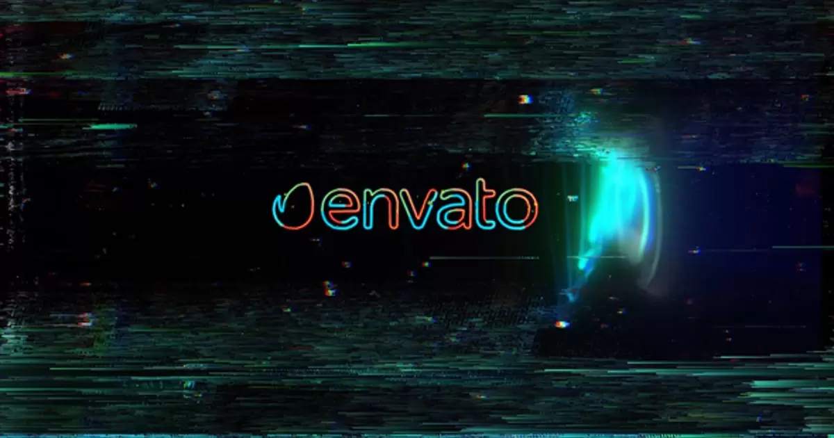 故障高科技logo显示AE模版Glitch Reveal