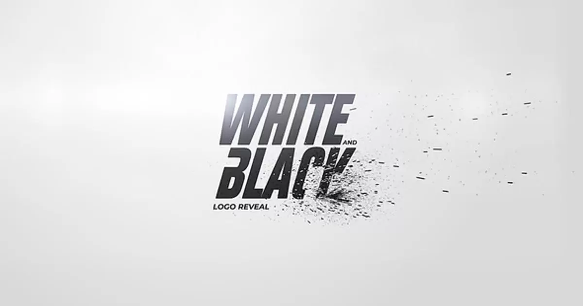 白色和黑色徽标飘散logo显示AE模版White And Black Logo Reveal