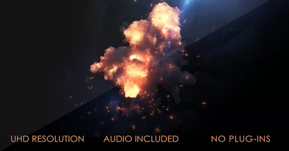 火焰燃烧爆炸后的logo标志AE模版Fireburst Logo