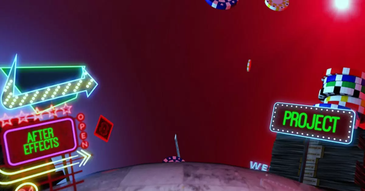 赌场游戏场景星球AE模版Casino Planet