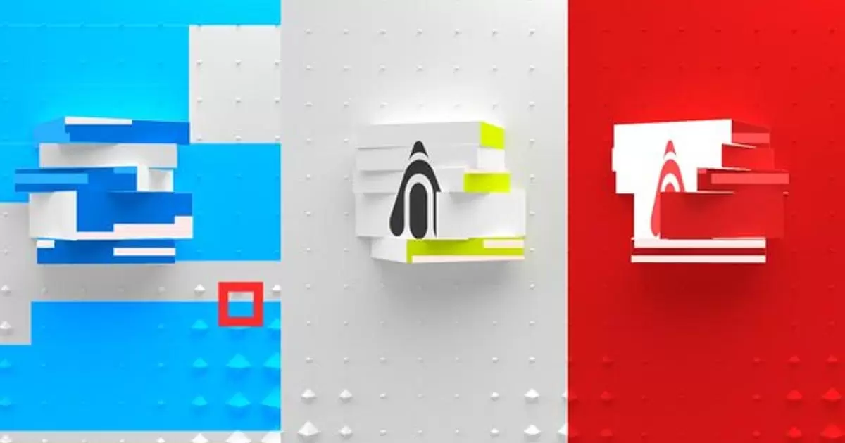 最小立方标志显示AE模版Minimal Cubic Logo Reveal