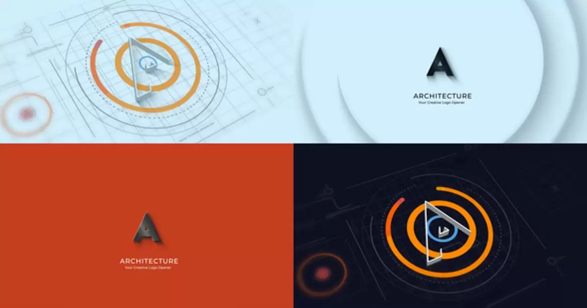 缩略图建筑设计师构建3D标志AE模版Architectures 3D Logo