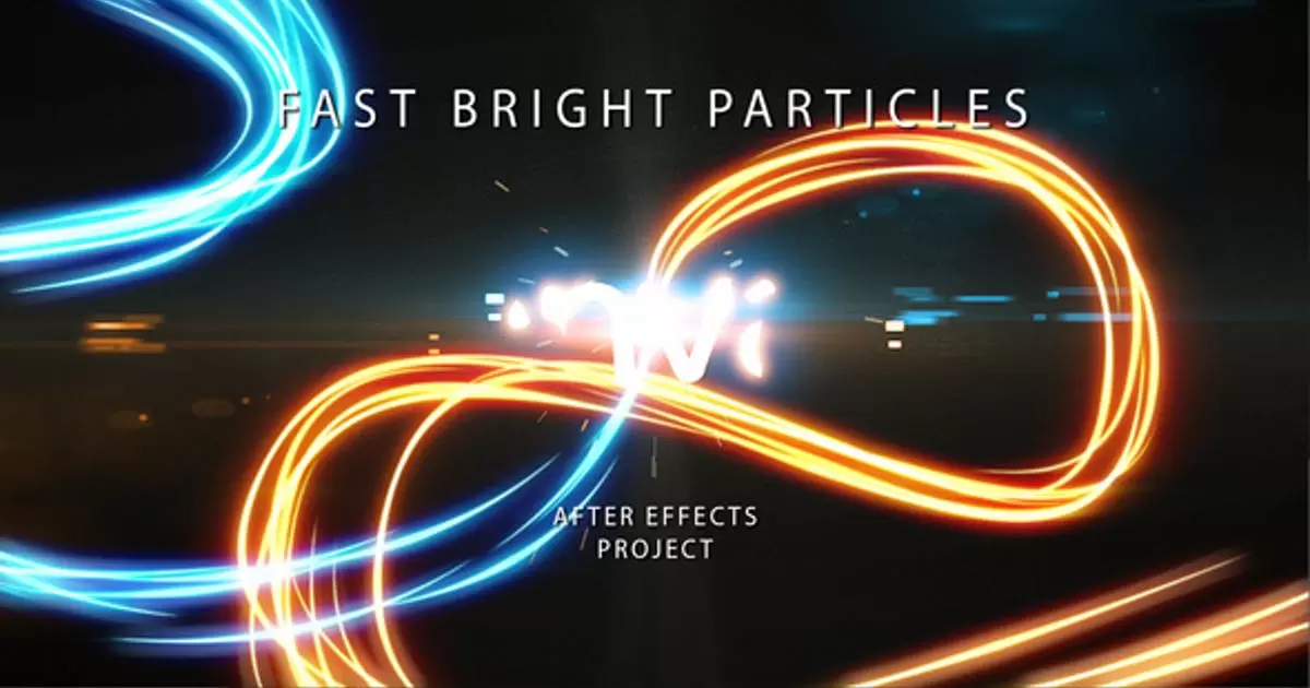 快速明亮的粒子光线logo视频AE模版Fast Bright Particles