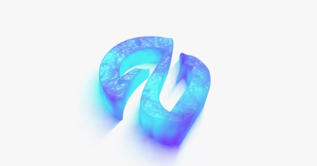 3D波浪液体动画logo标志AE模版3D Waves Logo