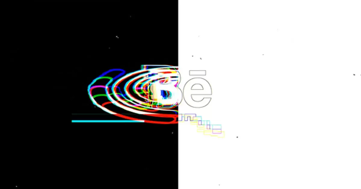 赛博朋克毛刺标志揭示AE模版Stroke Glitch Logo Reveal