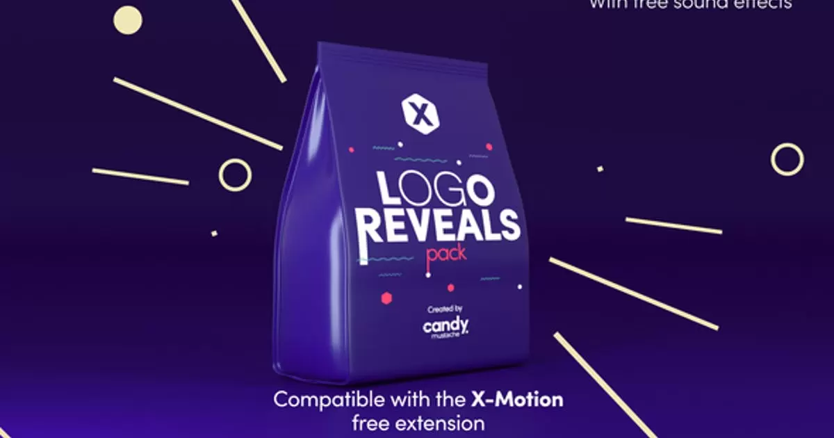 X标志包装宣传动画显示包AE模版X-Logo Reveals Pack
