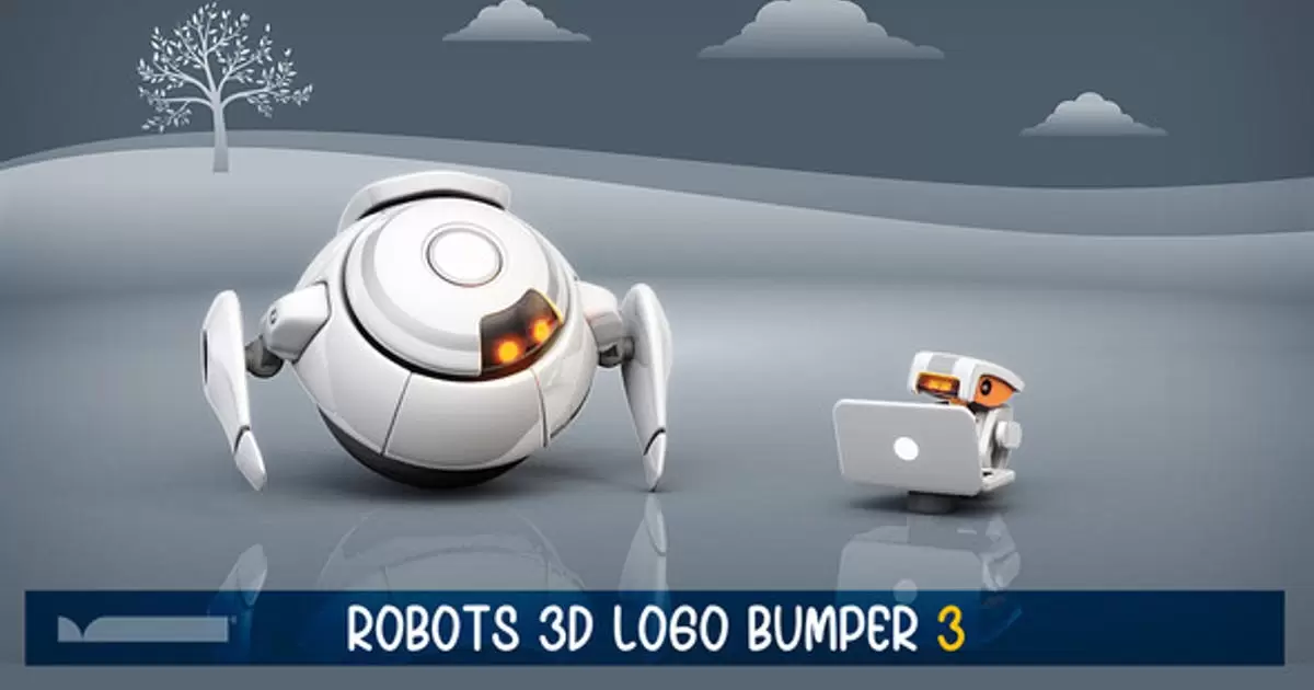 机器人3D标志保险杠III AE模版Robots 3D Logo Bumper III