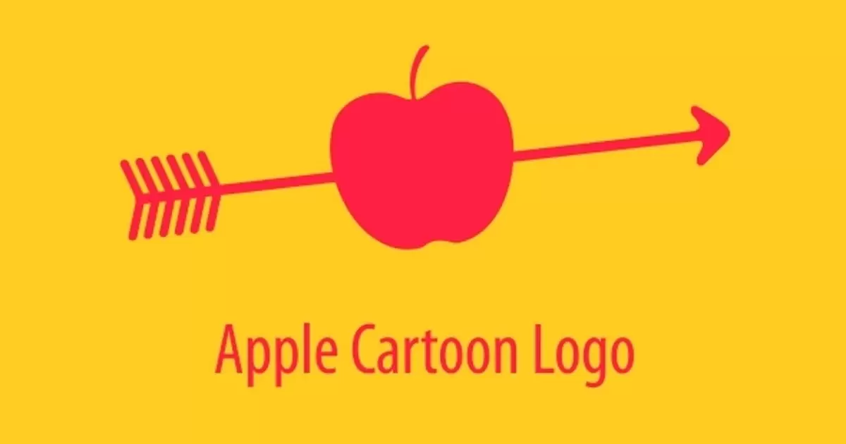 苹果卡通logo标志AE视频模版Apple Cartoon Logo