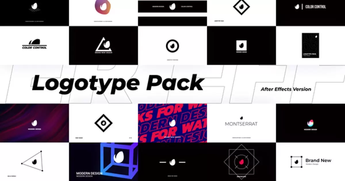 抽象Logotype包装排版动画AE模版Abstract Logotype Pack