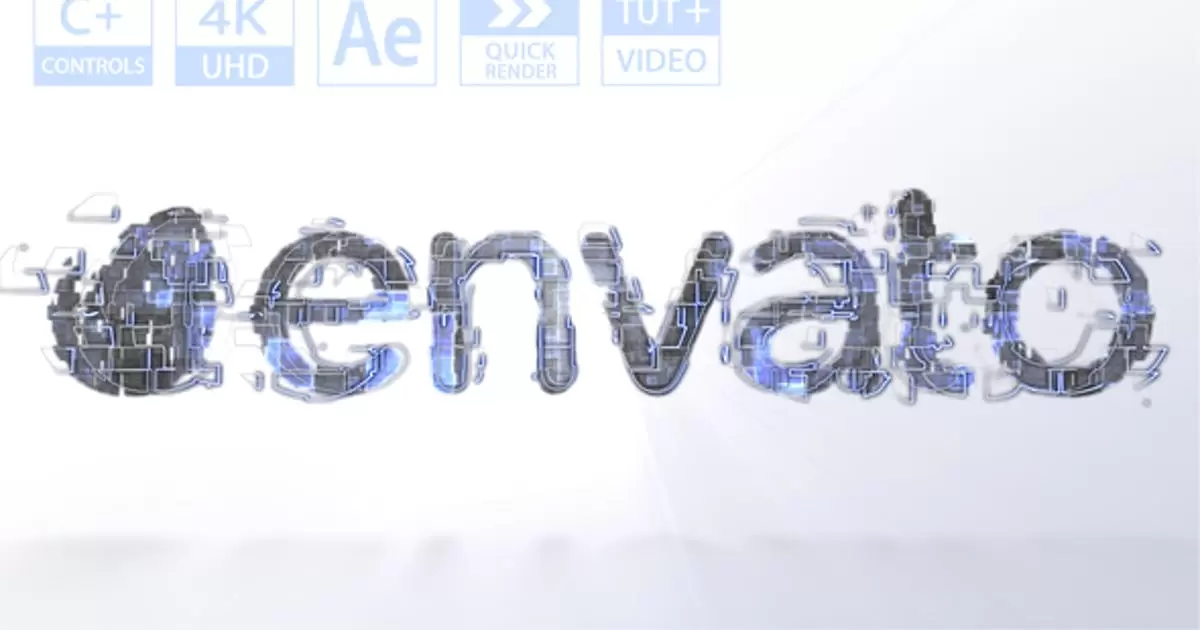 加密技术数字信息科技logo标志揭示AE模版Crypto Tech Logo Reveal