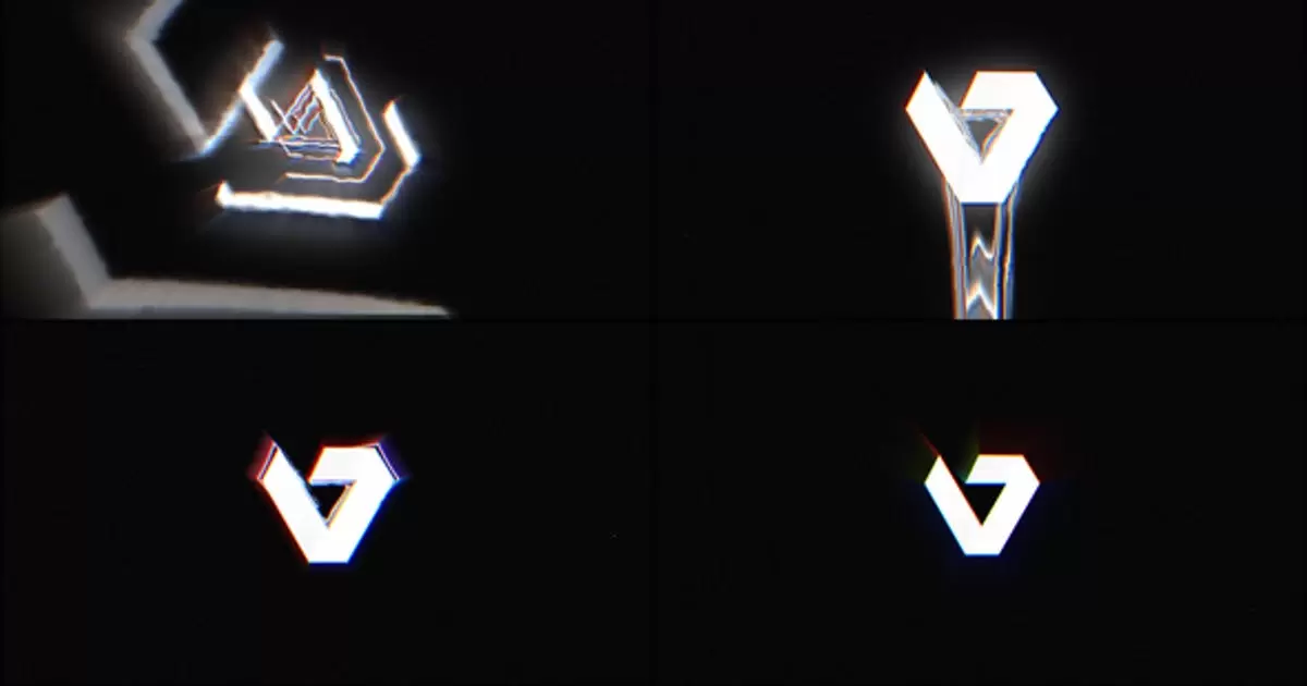 小故障标志AE模版Glitch Logo Minimal