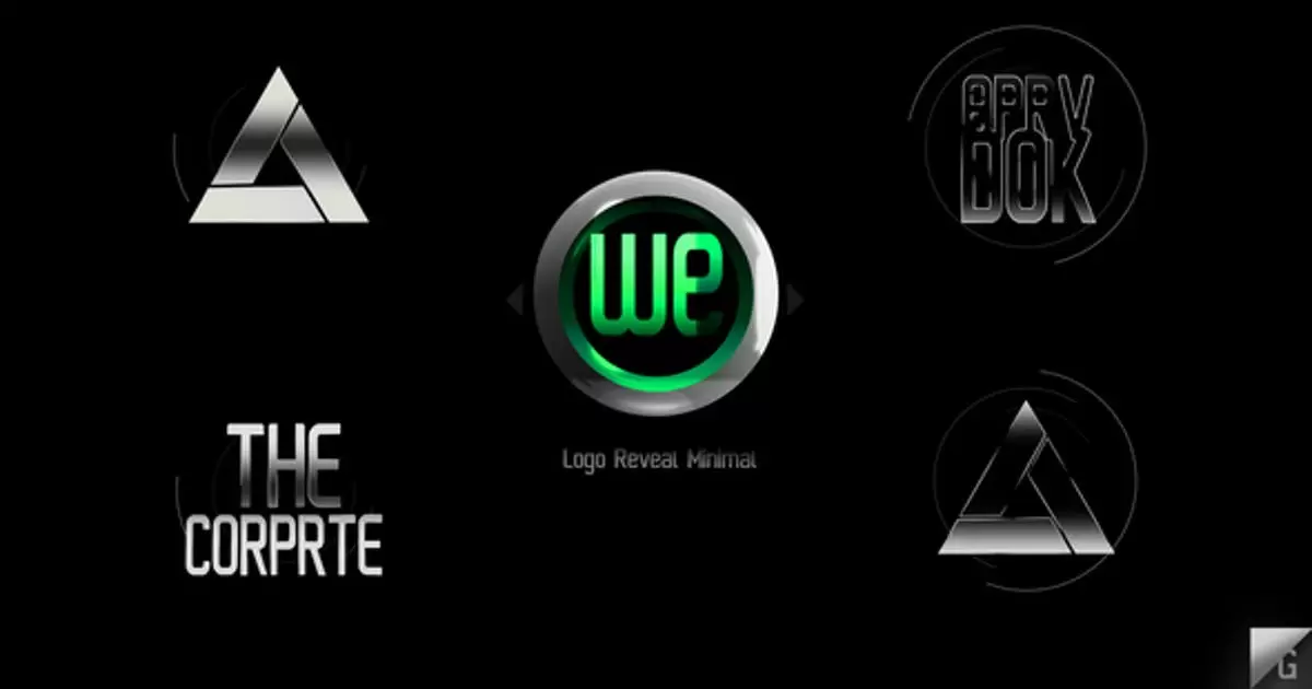 徽标显示简单元素AE模版Logo Reveal Minimal