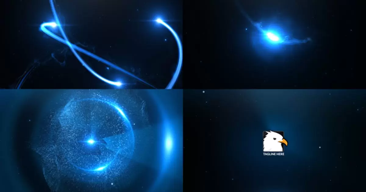 粒子尾迹logo标志爆炸AE视频模版Particle Trails Logo Explosion