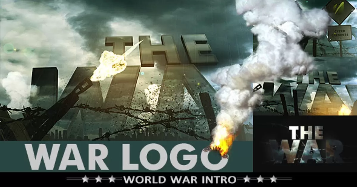 战争标志-现实军事片头文字logo介绍AE视频模版War Logo – Realistic Military Intro