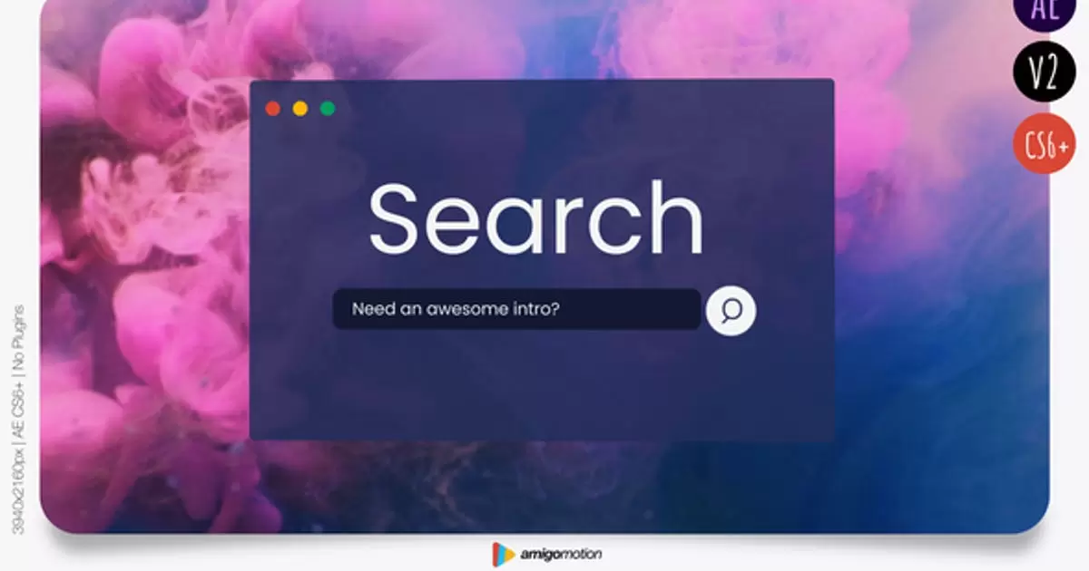 搜索网页logo标志动画AE视频模版Search Intro | After Effects