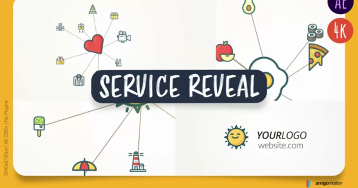 标志揭示线条连接logo介绍和输出AE视频模版Logo Reveals Services – Intro & Outro