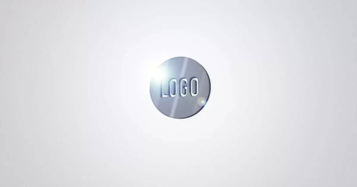 反光金属扫光3D标志AE视频模版Reflective 3D Logo
