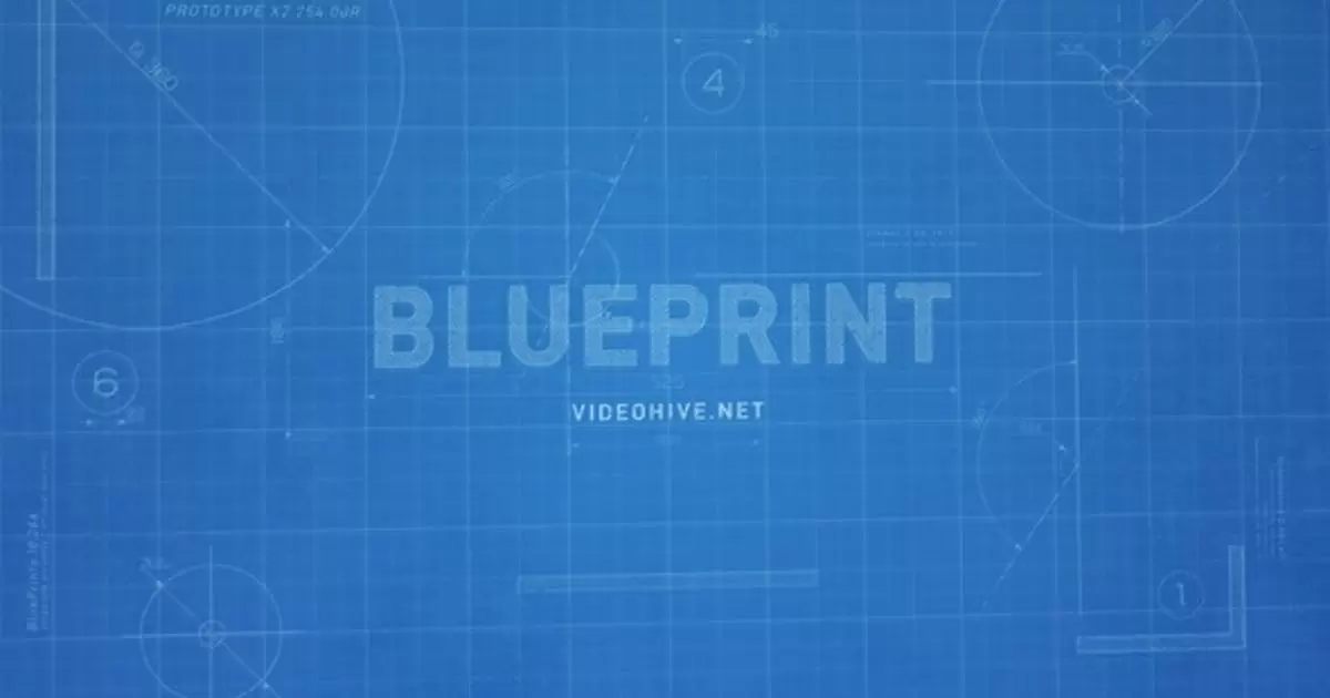 蓝图绘画logo标志AE视频模版BluePrint Logo