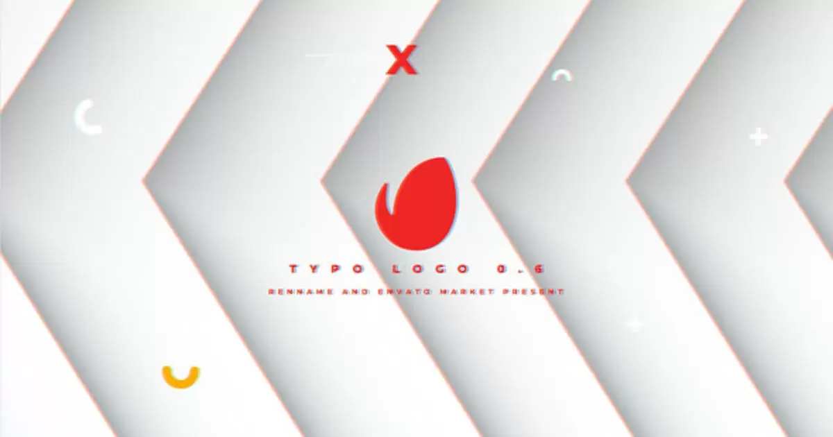 标志波纹箭头文字片头AE视频模版Logo Typo Opener V6
