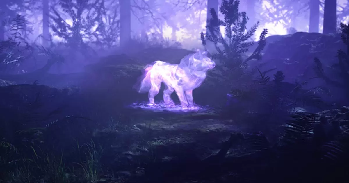 灵狼森林中的幽灵狼logo标志AE视频模版Spirit Wolf Logo