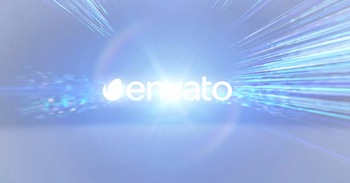 线条标志简介白色AE视频模版Line Logo Intro Flare White