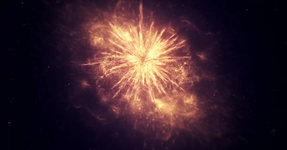 金色颗粒爆炸标志AE视频模版Gold Particle Explosion Logo