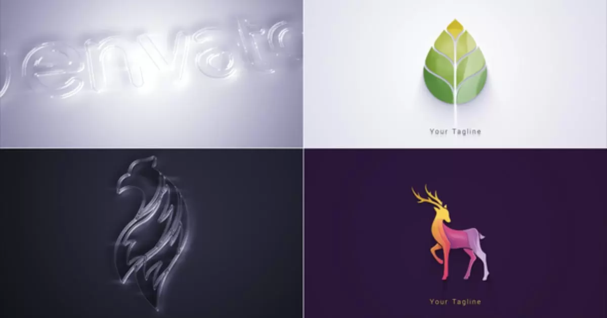 干净优雅的浮现logo标志揭示AE模版Clean Elegant Logo Reveal