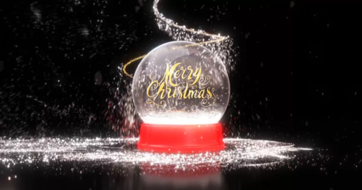 缩略图圣诞节水晶球logo雪球标志AE模版Snow Globe Logo