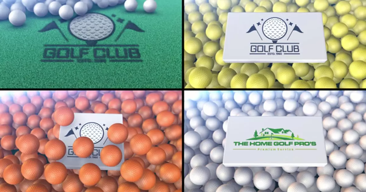 高尔夫球logo标志显露AE模版Golf Logo Reveal