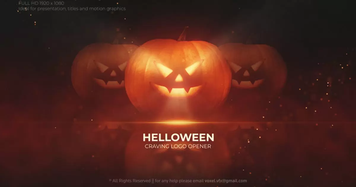 南瓜Helloween标志开启器AE模版Pumpkin Helloween Logo Opener