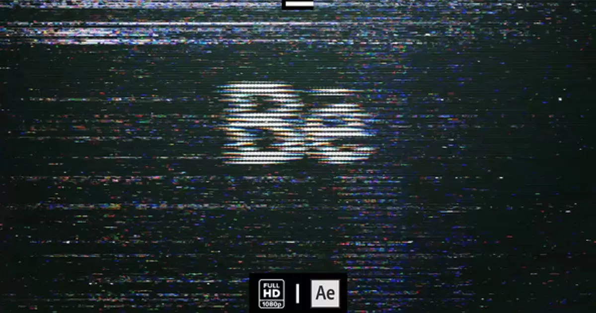 缩略图信号故障VHS标志AE模版Glitch VHS Logo