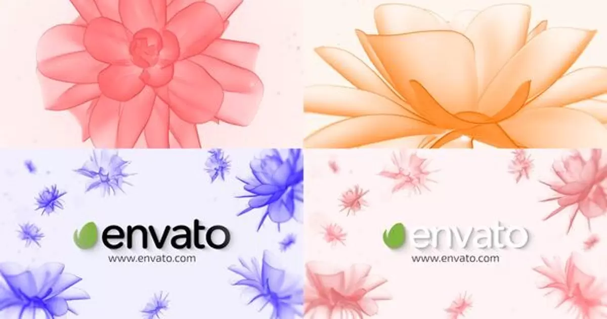 缩略图花卉抽象花朵logo标志揭示AE视频模版Flower Logo Reveal