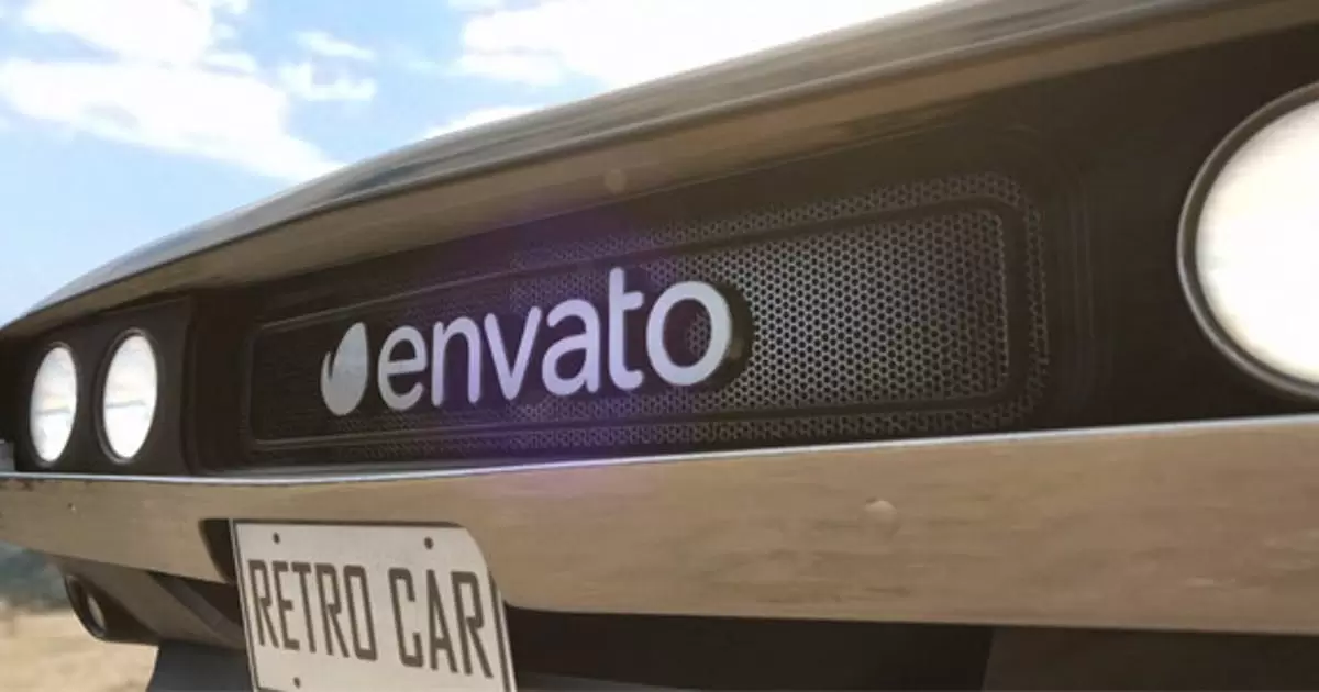缩略图复古汽车车前logo标志AE视频模版Retro Car