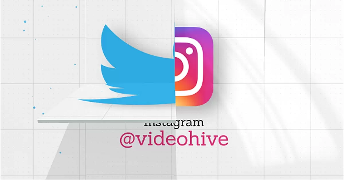 社交媒体V2动态组合logo标志AE视频模版Social Media V2
