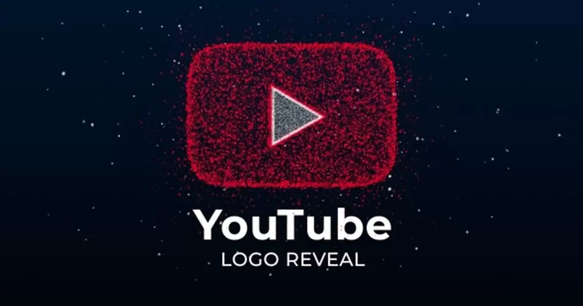 Youtube粒子组成logoLOGO标志显示AE视频模版Youtube Particles Logo Reveal