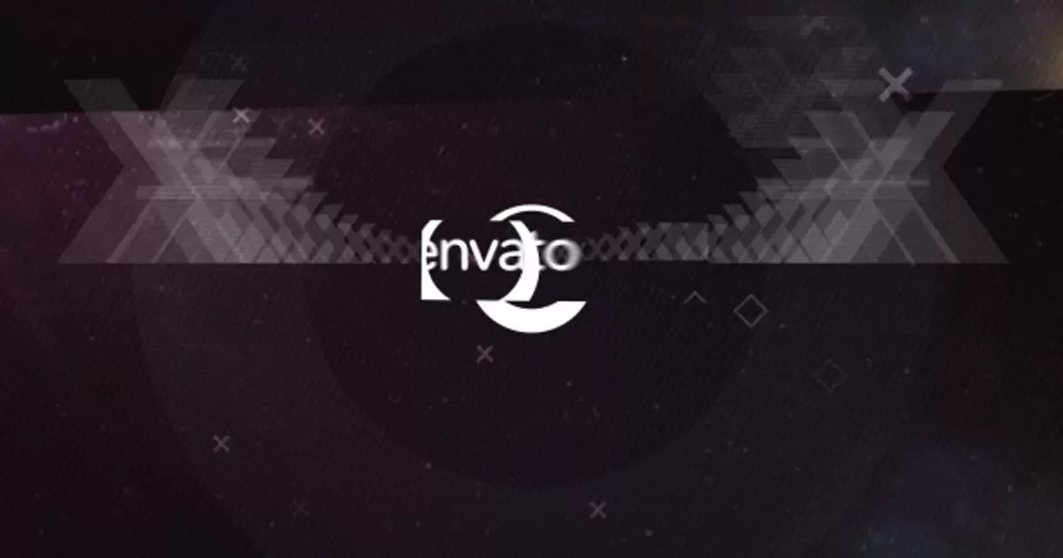 简单的毛刺标志揭示AE视频模版Simple Glitch Logo Reveal