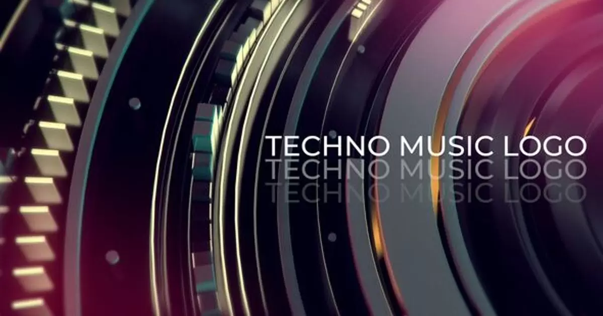 Techno音乐logo标志AE视频模版Techno Music Logo