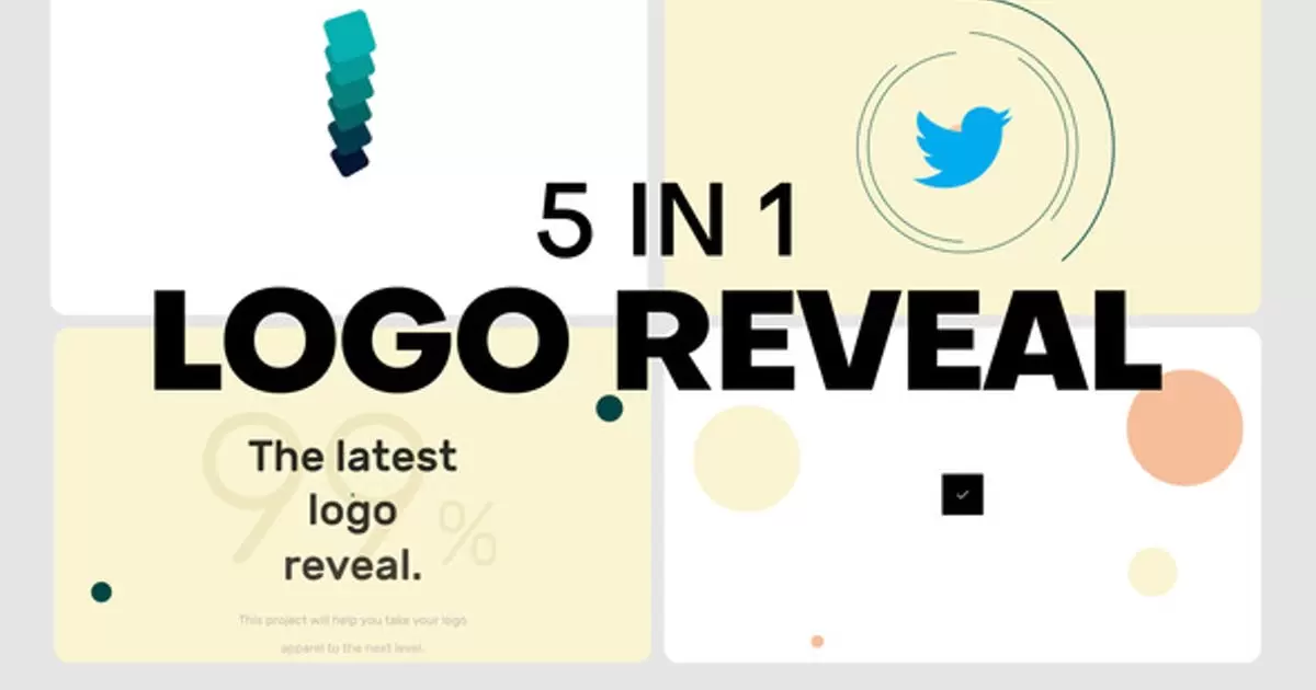 5合1最小标志logo显露包AE视频模版5 in 1 Minimal Logo Reveal Pack