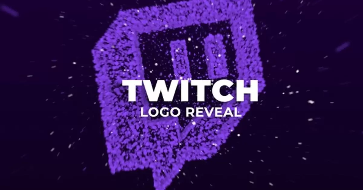 缩略图颗粒粒子组成logo标志揭示AE视频模版Twitch Particles Logo Reveal
