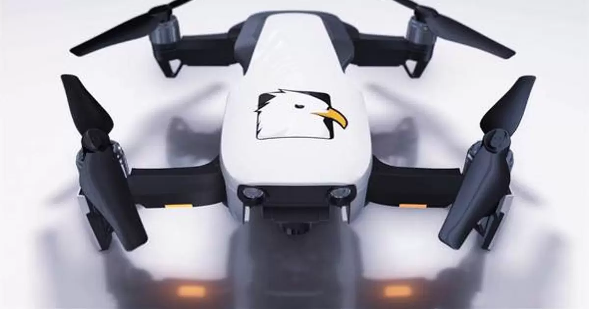 缩略图无人机上的logo显示AE视频模版Drone Reveal