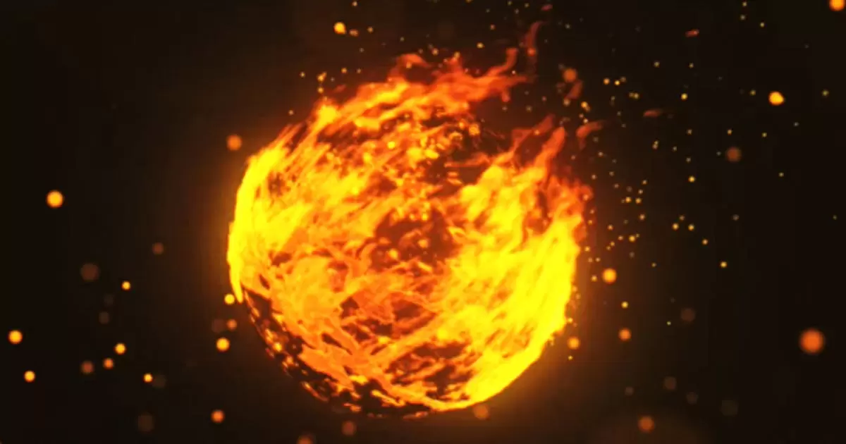Sphere Fire火焰LOGO标志火球燃烧动画logo显示V3AE视频模版Sphere Fire Logo Reveal V3