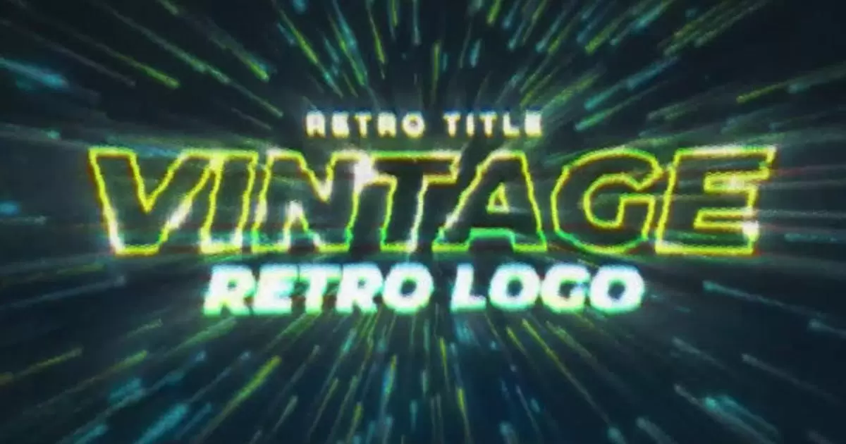 复古视频游戏标题和标志AE视频模版Vintage Video Game Title & Logo
