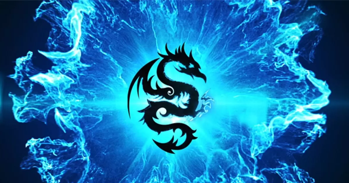 蓝色粒子logo能源标志AE视频模版Energy Logo